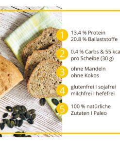 Aachener Körnerbrot low-carb keto glutenfrei paleo Eiweißbrot Backmischung