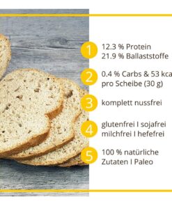 Wuppertaler Sonnenblumenbrot low-carb keto glutenfrei paleo Eiweißbrot Backmischung