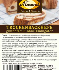 Trockenbackhefe Trockenhefe Backhefe glutenfrei low-carb Hefebrot Hefegebäck