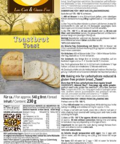 Toastbrot low carb glutenfrei paleo Brotbackmischung Brot selber backen keto