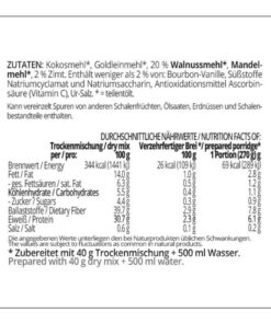 Frühstücksbrei low carb glutenfrei vegan WALNUSS-ZIMT 400 g