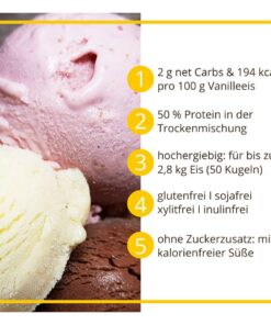 Eiscremezauber Eismischung Eispulver Eisbasis low-carb glutenfrei OHNE Zuckerzusatz