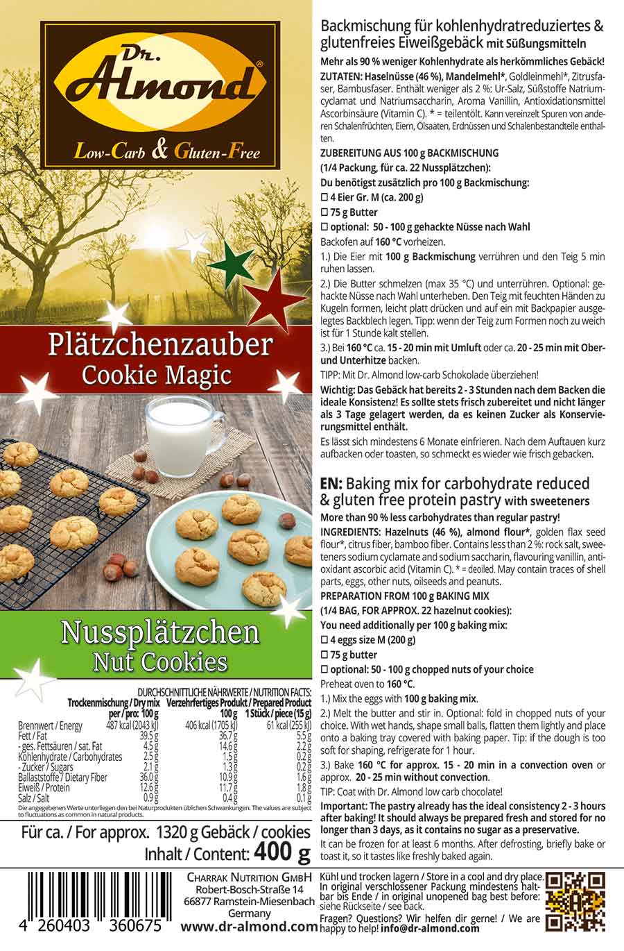 Plätzchenzauber-NUSSPLÄTZCHEN low carb glutenfrei keto zuckerfrei