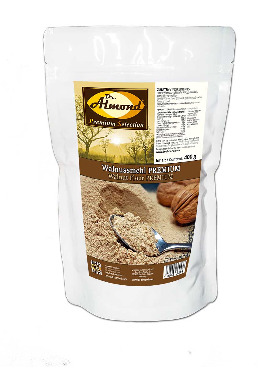 057-03_DrAlmond_Walnussmehl_lowcarb_glutenfrei_backen Walnussprotein PREMIUM low-carb glutenfrei extra fein vermahlen teilentölt