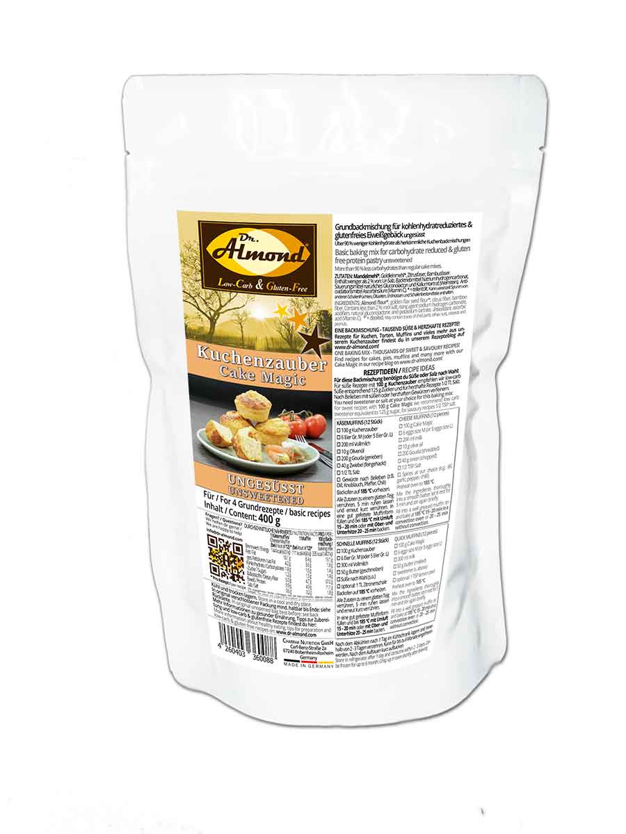 Kuchenzauber-UNGESUESST-lowcarb-glutenfrei-Kuchen-Muffins-Waffeln-Kekse-herzhaft