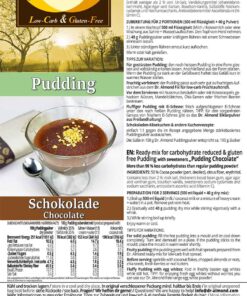 Pudding low carb glutenfrei Schokoladenpudding zuckerfrei stärkefrei ohne stärke Puddingpulver