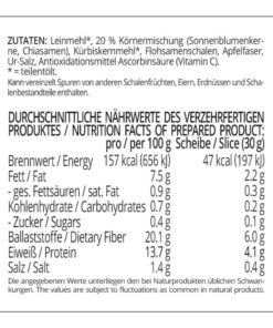 Kerniges Schwarzbrot low-carb keto glutenfrei paleo VEGAN Eiweissbrot Backmischung mit Chia ALLERGENFREI