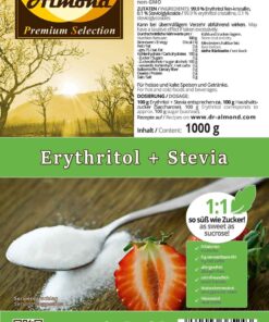 Erythritol + Stevia kalorienfreier low carb Zuckerersatz Erythrit extra fein 1:1 so süß wie Zucker 1000 kg