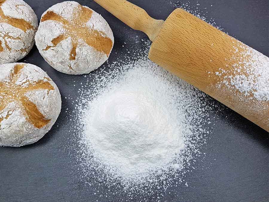 Bambusfaser Ballaststoffmehl low carb glutenfrei - Kartoffelfaser-Ersatz mit 0 % Kohlenhydraten - Zum Backen, Bemehlen & Ausrollen