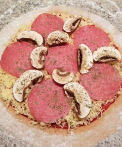 Rezept Steinofenpizza low carb glutenfrei Pizza vom Stein selbstgemacht mit Bambusfaser 42