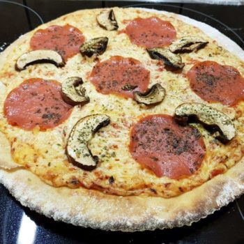 Rezept Steinofenpizza low carb glutenfrei Pizza vom Stein selbstgemacht mit Bambusfaser 42