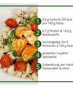Pastazauber RUSTICALE Pasta Fertigmischung für Nudeln, Spaghetti & Spätzle low carb keto glutenfrei