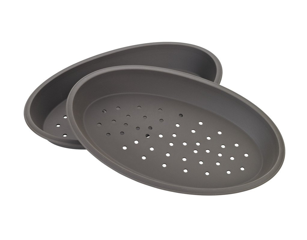 Lurch Flexiform Pizza Schiffchen Fladenbrot Backform gelocht 2er braun – Bild 2