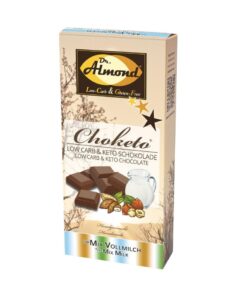 CHOKETO Low Carb & Keto Schokolade Typ MIX-Paket VOLLMILCH – PUR + MANDEL + HASELNUSS – 3 Tafeln – handgemacht