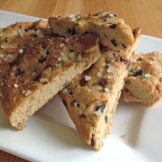 Rezept Focaccia mit Tomaten und Oliven low carb glutenfrei