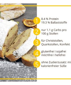 STOLLENZAUBER Backmischung für low carb & glutenfreie Christstollen Weihnachtsstollen sojafrei keto OHNE Zuckerzusatz