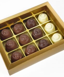 Choketo Low Carb & Keto Pralinés Großpackung mit 12 gefüllten, handgemachten Pralinen - Schokolade & Füllungen ohne Zuckerzusatz – xylitfrei