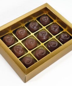 Choketo Low Carb & Keto Pralinés Großpackung mit 12 gefüllten, handgemachten Pralinen - Schokolade & Füllungen ohne Zuckerzusatz – xylitfrei