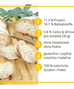 BAGUETTE & CIABATTA low-carb glutenfrei paleo keto Eiweißbrot Backmischung (für 2 Stück)