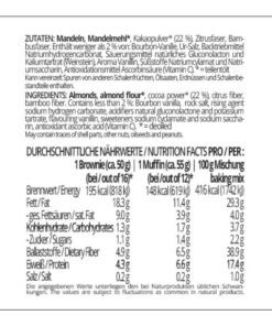 BROWNIEZAUBER Backmischung für saftige Brownies, Muffins & Kuchen – low carb, glutenfrei, sojafrei, keto | OHNE Zuckerzusatz | OHNE Xylit