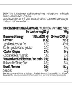 Schokoladenzauber SCHWARZE SAHNE – low-carb & keto Schokolade ohne Zuckerzusatz in Pulverform zum Selberschmelzen in 2 min