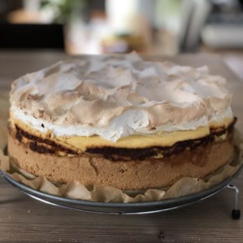 Rezept Rhabarber-Käsekuchen mit Baiserhaube lowcarb glutenfrei
