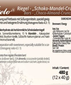 Low Carb Schokolade Schokoladenriegel Müsliriegel zuckerfrei keto maltitfrei xylitfrei Diabetikergeeignet