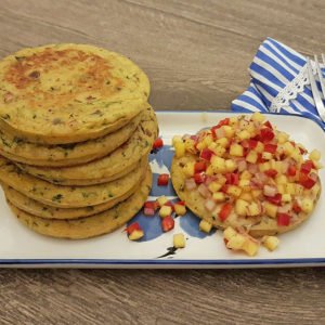 Rezept Zucchini Pancakes mit Mango – Salsa lowcarb glutenfrei