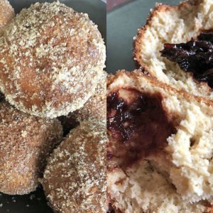 Rezept Quarkbälle mit Powidl Fülle aus dem Airfryer lowcarb glutenfrei kalorienarm