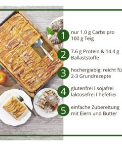 MANDELTEIG Classic Backmischung für Kuchen, Kuchenböden, süße Brote und Brötchen low carb glutenfrei sojafrei keto