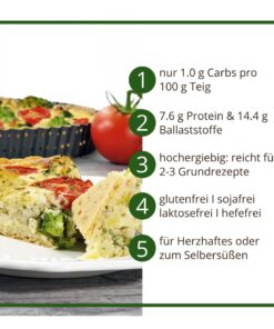 MANDELTEIG Ungesüsst Backmischung für Kuchen, Kuchenböden, Brote und Brötchen low carb glutenfrei sojafrei keto