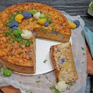 Rezept Bunter Blumenkohlkuchen lowcarb keto glutenfrei