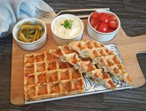 Rezept Broccoli-Speck-Raclette Waffeln lowcarb glutenfrei keto