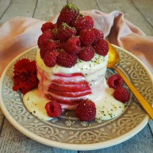 Rezept Rote Beete Himbeer Pancake lowcarb glutenfrei