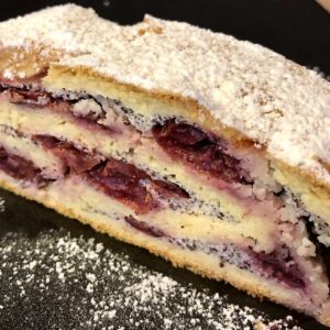 Rezept Mohn Kirsch Quark Marzipan Strudel low carb glutenfrei keto