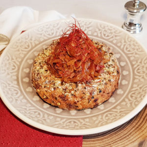 Rezept Kürbiskern Speck Brandteigkrapfen mit Paprikakraut lowcarb glutenfrei