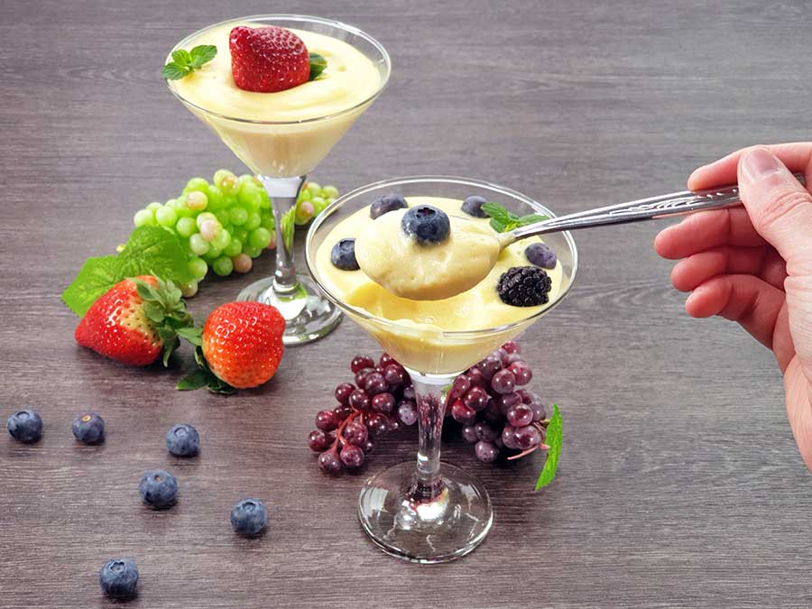 Proteindessert VANILLE-SAHNE Dessertcreme low carb glutenfrei ohne Zuckerzusatz