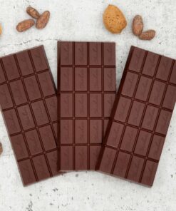 CHOKETO Low Carb & Keto Schokolade ZARTBITTER & MANDEL – 3 Tafeln – handgemacht – ohne Zuckerzusatz