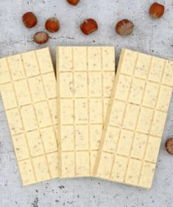 CHOKETO Low Carb & Keto Schokolade WEISSE SAHNE & HASELNUSS – 3 Tafeln – handgemacht – ohne Zuckerzusatz