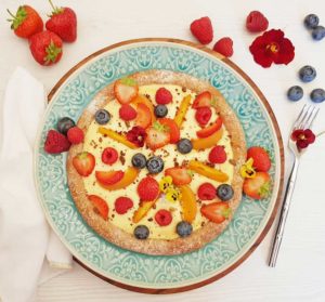Rezept Früchte Kollagen Pizza lowcarb glutenfrei