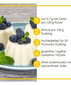 Pudding SAHNE low-carb glutenfrei keto – Puddingpulver ohne Stärke zuckerfrei laktosefrei vegan