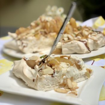 Rezept Apfel Birnen Pavlova lowcarb glutenfrei kalorienarm