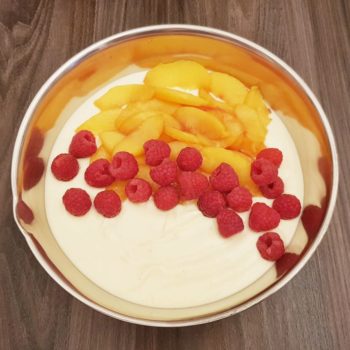 Rezept Pfirsich Melba No bake Cake lowcarb glutenfrei