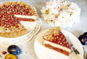 Rezept Zwetschgen-Pflaumen - Nuss Sahnequarkkuchen lowcarb glutenfrei