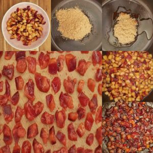 Karamellisierte Pflaumenwürfel