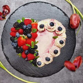 Rezept Vanille Beeren Herztorte lowcarb glutenfrei