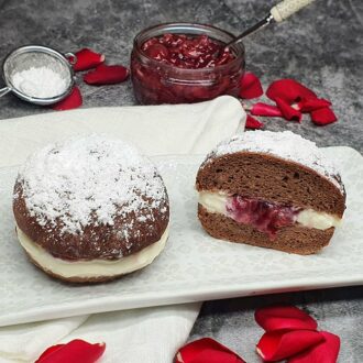 Rezept Schwarzwälder Kirsch Backrohrkrapfen lowcarb glutenfrei keto