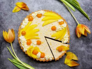 Rezept Mango Kokos Schokoladentarte lowcarb glutenfrei keto
