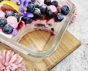 Rezept Heidelbeere Zitrone Kuchenbowl lowcarb glutenfrei