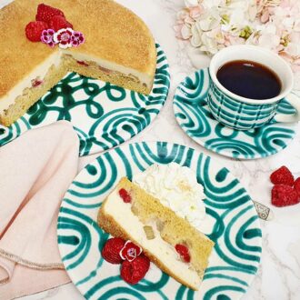 Rezept Himbeer Rhabarber Pudding Kuchen lowcarb glutenfrei keto